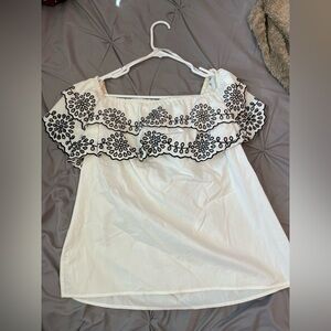 white off the shoulder blouse